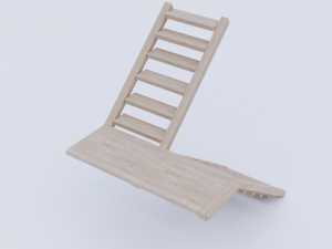 wooden stairs low poly Modello 3D