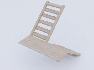 wooden stairs low poly 3D Model