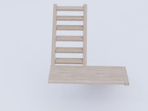 wooden stairs low poly Modello 3D