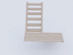 wooden stairs low poly 3D Model