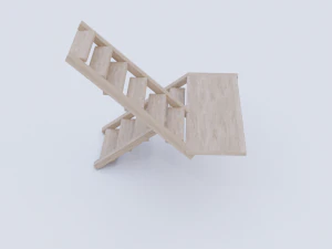 wooden stairs low poly 3D Model