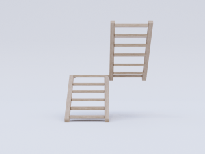 wooden stairs low poly Modello 3D