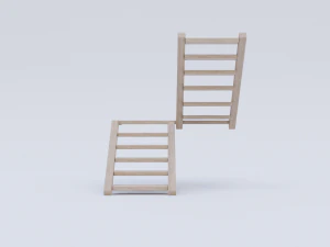 wooden stairs low poly 3D Model