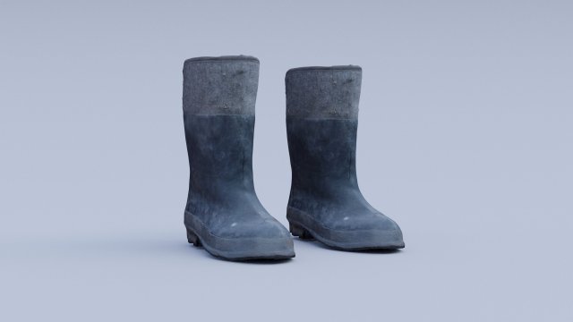 old worn rain boots 3D-Modell .c4d .max .obj .3ds .fbx .stl .blend 