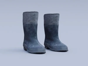 alte abgenutzte Regenstiefel 3D Modell