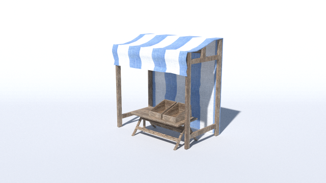 medieval stand low poly 3D 모델 .c4d .max .obj .3ds .fbx .stl .blend 