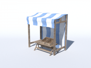 medieval stand low poly Model 3D