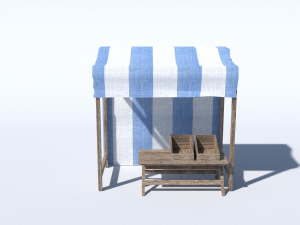 medieval stand low poly 3D 모델