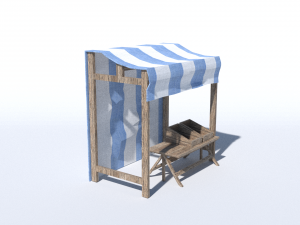 medieval stand low poly 3D 모델