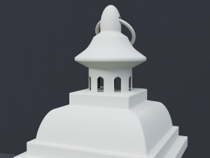 white home lantern with lavender candle 3D-Modell