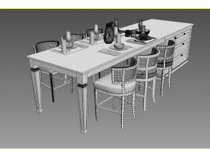dinner table Modello 3D