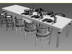 dinner table Modello 3D
