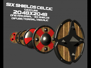 six celtic shields 3D Model