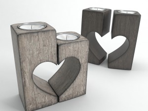 wooden candlesticks 3D मॉडल