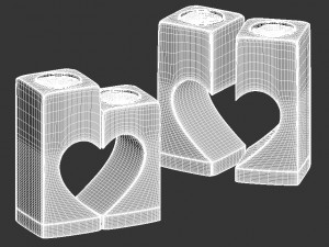 wooden candlesticks 3D Model