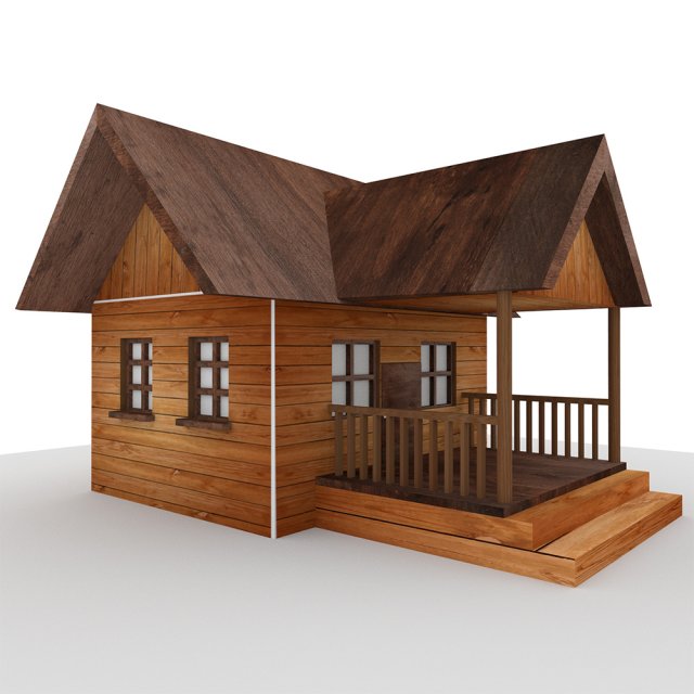 wooden house 3D 모델 .c4d .max .obj .3ds .fbx .stl .blend 
