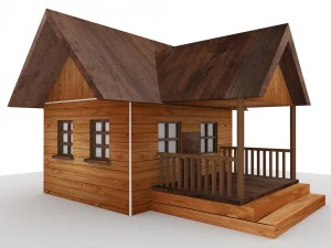 casa de madeira Modelo 3D