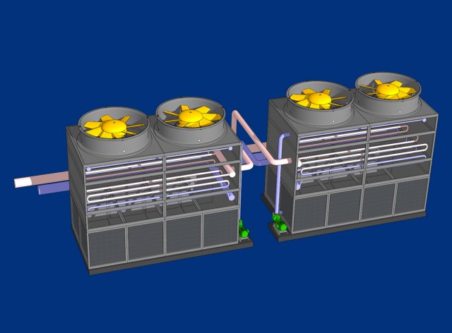 cooling towers 3D Модель .c4d .max .obj .3ds .fbx .stl .blend 