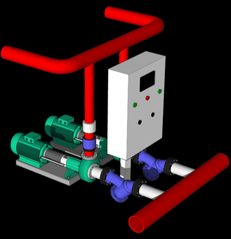 pump station 3D Model .c4d .max .obj .3ds .fbx .stl .blend 