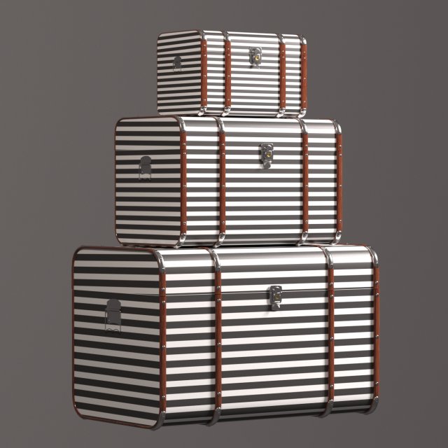 chest maritim 3-set 3D Модель .c4d .max .obj .3ds .fbx .stl .blend 