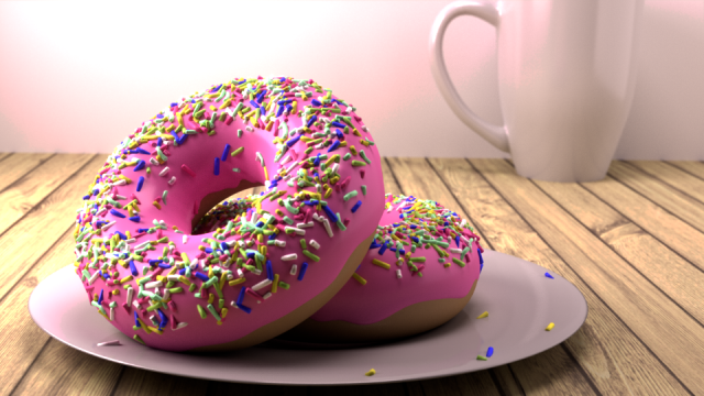 donut with a cup 3D Model .c4d .max .obj .3ds .fbx .stl .blend 