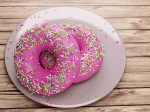 donut with a cup 3D Model