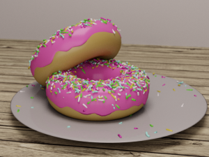 donut with a cup 3D Model