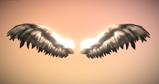 ultra low poly animated angel wings 3Dモデル .c4d .max .obj .3ds .fbx .stl .blend