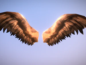 초저 폴리 애니메이션 천사 날개 3D 모델