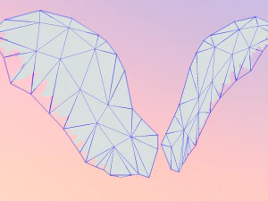 초저 폴리 애니메이션 천사 날개 3D 모델