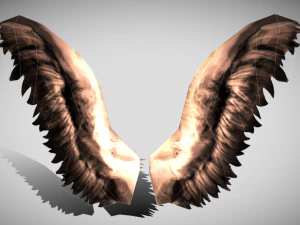 초저 폴리 애니메이션 천사 날개 3D 모델