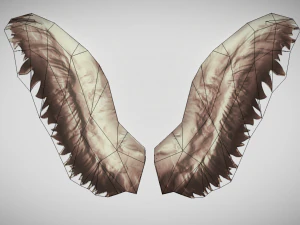초저 폴리 애니메이션 천사 날개 3D 모델