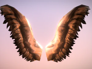 초저 폴리 애니메이션 천사 날개 3D 모델