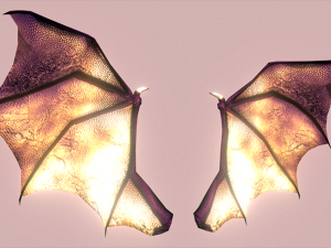 low poly demon wings 3D Model