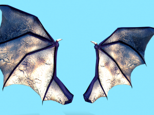 low poly demon wings 3D Model