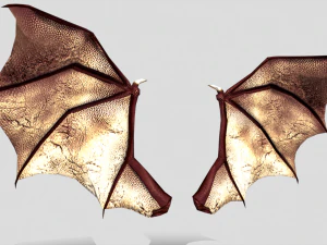 ailes de d&eacute;mon low poly Modèle 3D