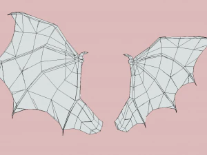 ailes de d&eacute;mon low poly Modèle 3D
