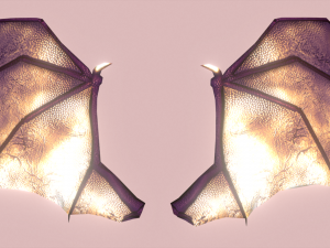 low poly demon wings 3D Model