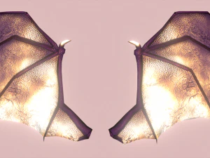 ailes de d&eacute;mon low poly Modèle 3D