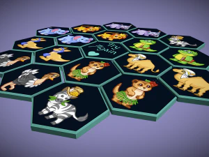 perfect hexagon memory game for kids 3D Model