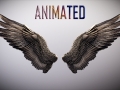 low poly animated dark angel wings 3D Model