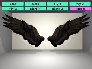 low poly animated dark angel wings Model 3D