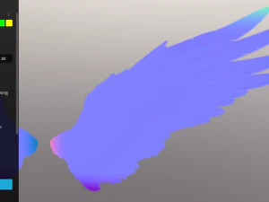 low poly animated dark angel wings 3D Model