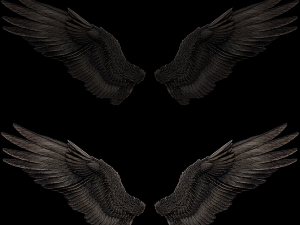 low poly animated dark angel wings Model 3D