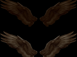 low poly animated dark angel wings Model 3D