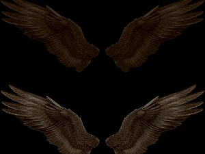 low poly animated dark angel wings 3D Model
