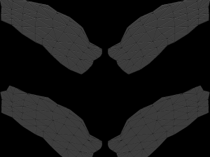 low poly animated dark angel wings Model 3D