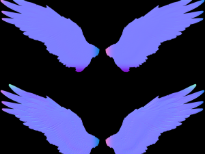 low poly animated dark angel wings Model 3D