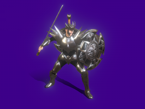 Animated Low Poly Dark Knight 3D Model