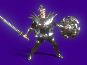 Animated Low Poly Dark Knight 3D Model